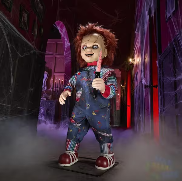3.5 ft. Animated LED Scarred Chucky Doll H38