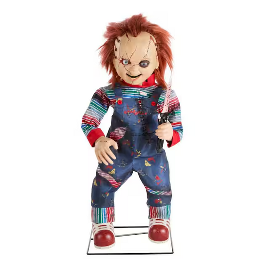3.5 ft. Animated LED Scarred Chucky Doll H38