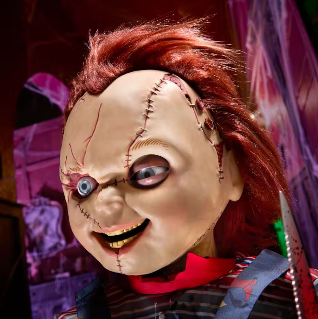 3.5 ft. Animated LED Scarred Chucky Doll H38
