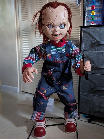 3.5 ft. Animated LED Scarred Chucky Doll H38