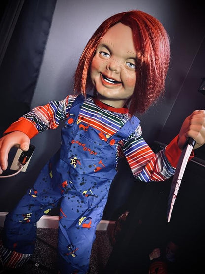 3.5 ft. Animated LED Scarred Chucky Doll H38