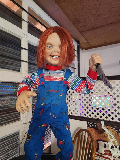 3.5 ft. Animated LED Scarred Chucky Doll H38